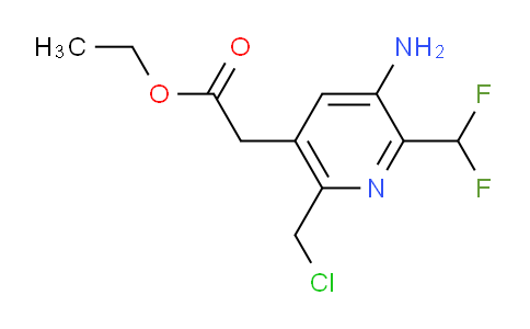 Ethyl 3-amino-6-(chloromethyl)-2-(difluoromethyl)pyridine-5-acetate