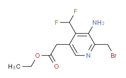 Ethyl 3-amino-2-(bromomethyl)-4-(difluoromethyl)pyridine-5-acetate