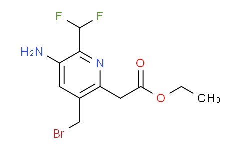 Ethyl 3-amino-5-(bromomethyl)-2-(difluoromethyl)pyridine-6-acetate