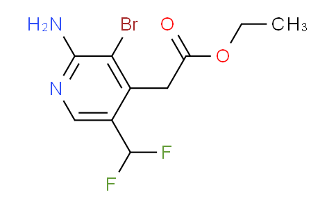Ethyl 2-amino-3-bromo-5-(difluoromethyl)pyridine-4-acetate