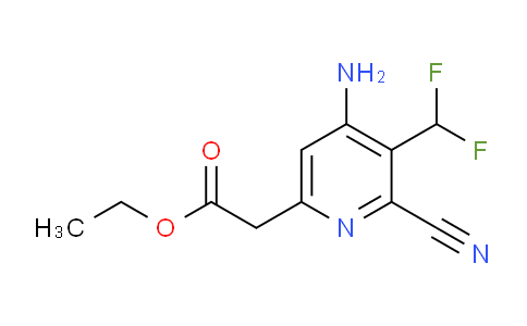 Ethyl 4-amino-2-cyano-3-(difluoromethyl)pyridine-6-acetate