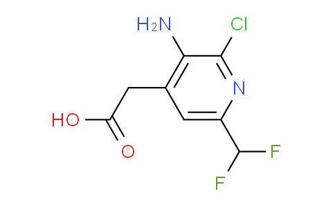 3-Amino-2-chloro-6-(difluoromethyl)pyridine-4-acetic acid