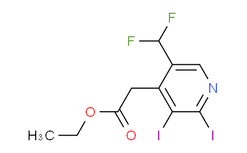 Ethyl 5-(difluoromethyl)-2,3-diiodopyridine-4-acetate