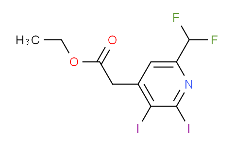 Ethyl 6-(difluoromethyl)-2,3-diiodopyridine-4-acetate