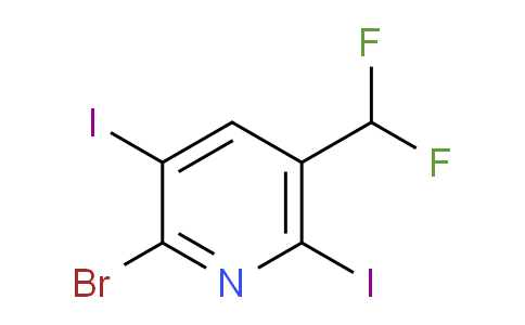 2-Bromo-5-(difluoromethyl)-3,6-diiodopyridine