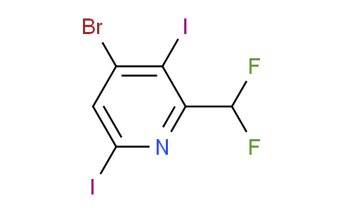 4-Bromo-2-(difluoromethyl)-3,6-diiodopyridine