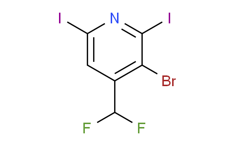 3-Bromo-4-(difluoromethyl)-2,6-diiodopyridine