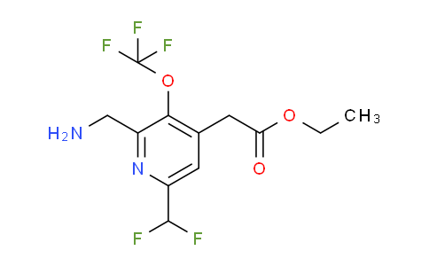 Ethyl 2-(aminomethyl)-6-(difluoromethyl)-3-(trifluoromethoxy)pyridine-4-acetate
