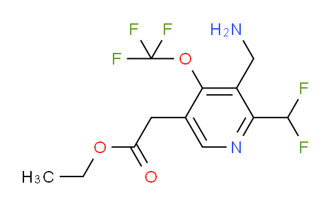 Ethyl 3-(aminomethyl)-2-(difluoromethyl)-4-(trifluoromethoxy)pyridine-5-acetate