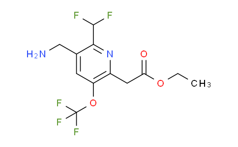 Ethyl 3-(aminomethyl)-2-(difluoromethyl)-5-(trifluoromethoxy)pyridine-6-acetate