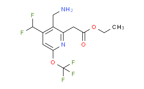 Ethyl 3-(aminomethyl)-4-(difluoromethyl)-6-(trifluoromethoxy)pyridine-2-acetate