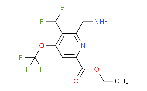 Ethyl 2-(aminomethyl)-3-(difluoromethyl)-4-(trifluoromethoxy)pyridine-6-carboxylate