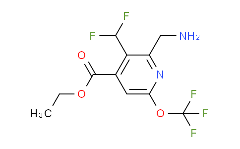 Ethyl 2-(aminomethyl)-3-(difluoromethyl)-6-(trifluoromethoxy)pyridine-4-carboxylate