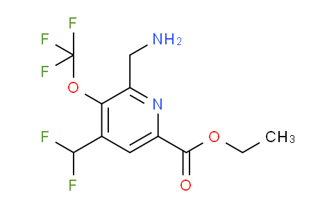Ethyl 2-(aminomethyl)-4-(difluoromethyl)-3-(trifluoromethoxy)pyridine-6-carboxylate