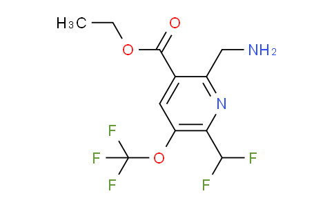 Ethyl 2-(aminomethyl)-6-(difluoromethyl)-5-(trifluoromethoxy)pyridine-3-carboxylate