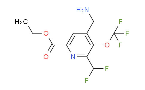 Ethyl 4-(aminomethyl)-2-(difluoromethyl)-3-(trifluoromethoxy)pyridine-6-carboxylate