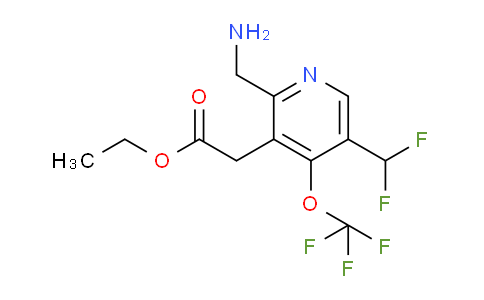 Ethyl 2-(aminomethyl)-5-(difluoromethyl)-4-(trifluoromethoxy)pyridine-3-acetate