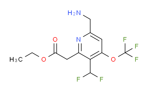 Ethyl 6-(aminomethyl)-3-(difluoromethyl)-4-(trifluoromethoxy)pyridine-2-acetate