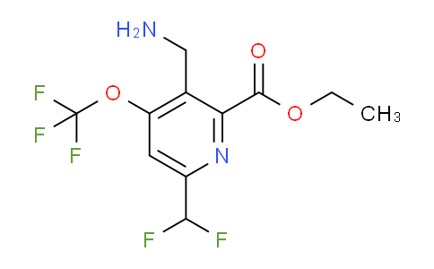 Ethyl 3-(aminomethyl)-6-(difluoromethyl)-4-(trifluoromethoxy)pyridine-2-carboxylate