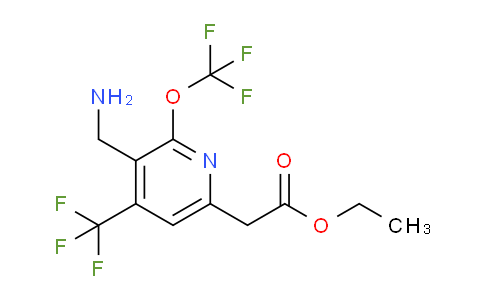 Ethyl 3-(aminomethyl)-2-(trifluoromethoxy)-4-(trifluoromethyl)pyridine-6-acetate