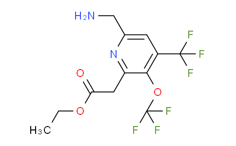 Ethyl 6-(aminomethyl)-3-(trifluoromethoxy)-4-(trifluoromethyl)pyridine-2-acetate