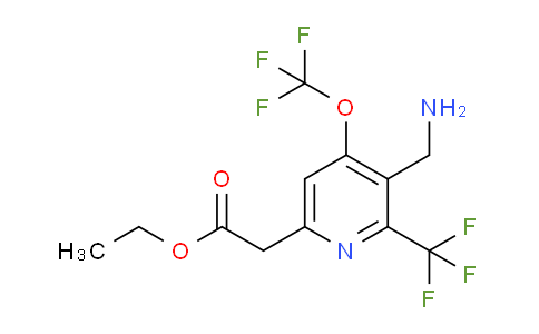 Ethyl 3-(aminomethyl)-4-(trifluoromethoxy)-2-(trifluoromethyl)pyridine-6-acetate