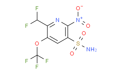 2-(Difluoromethyl)-6-nitro-3-(trifluoromethoxy)pyridine-5-sulfonamide