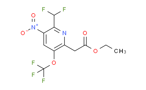 Ethyl 2-(difluoromethyl)-3-nitro-5-(trifluoromethoxy)pyridine-6-acetate