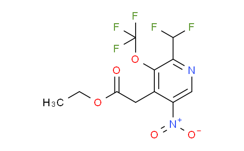 Ethyl 2-(difluoromethyl)-5-nitro-3-(trifluoromethoxy)pyridine-4-acetate