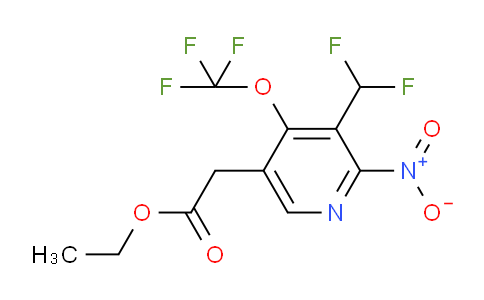 Ethyl 3-(difluoromethyl)-2-nitro-4-(trifluoromethoxy)pyridine-5-acetate