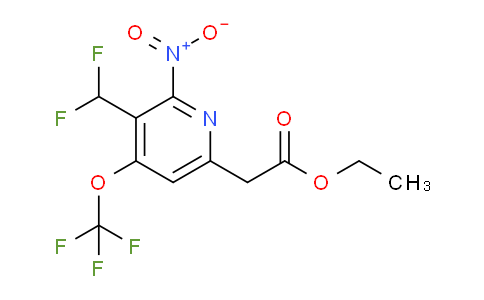 Ethyl 3-(difluoromethyl)-2-nitro-4-(trifluoromethoxy)pyridine-6-acetate