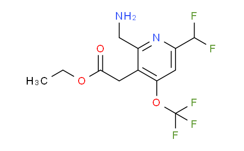 Ethyl 2-(aminomethyl)-6-(difluoromethyl)-4-(trifluoromethoxy)pyridine-3-acetate