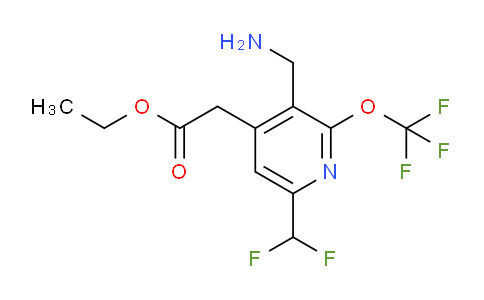 Ethyl 3-(aminomethyl)-6-(difluoromethyl)-2-(trifluoromethoxy)pyridine-4-acetate