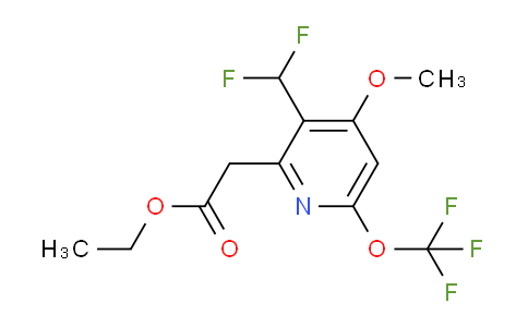 Ethyl 3-(difluoromethyl)-4-methoxy-6-(trifluoromethoxy)pyridine-2-acetate