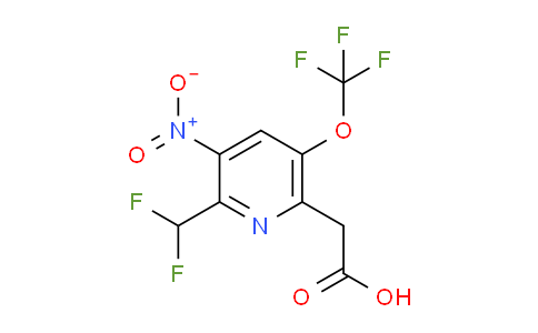 2-(Difluoromethyl)-3-nitro-5-(trifluoromethoxy)pyridine-6-acetic acid