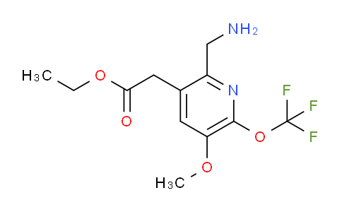 Ethyl 2-(aminomethyl)-5-methoxy-6-(trifluoromethoxy)pyridine-3-acetate