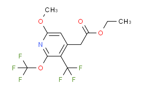 Ethyl 6-methoxy-2-(trifluoromethoxy)-3-(trifluoromethyl)pyridine-4-acetate