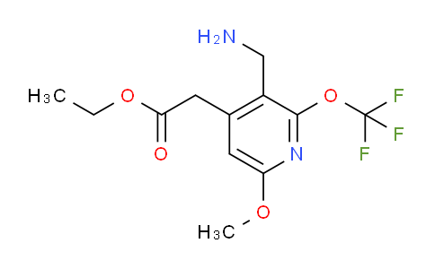 Ethyl 3-(aminomethyl)-6-methoxy-2-(trifluoromethoxy)pyridine-4-acetate