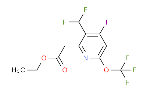 Ethyl 3-(difluoromethyl)-4-iodo-6-(trifluoromethoxy)pyridine-2-acetate