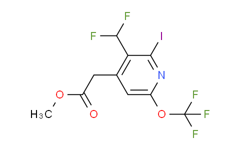 Methyl 3-(difluoromethyl)-2-iodo-6-(trifluoromethoxy)pyridine-4-acetate