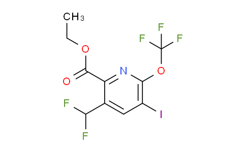 Ethyl 3-(difluoromethyl)-5-iodo-6-(trifluoromethoxy)pyridine-2-carboxylate