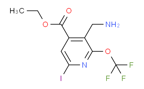 Ethyl 3-(aminomethyl)-6-iodo-2-(trifluoromethoxy)pyridine-4-carboxylate