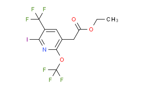 Ethyl 2-iodo-6-(trifluoromethoxy)-3-(trifluoromethyl)pyridine-5-acetate