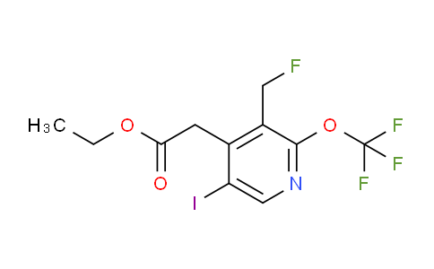 Ethyl 3-(fluoromethyl)-5-iodo-2-(trifluoromethoxy)pyridine-4-acetate