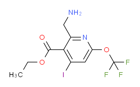 Ethyl 2-(aminomethyl)-4-iodo-6-(trifluoromethoxy)pyridine-3-carboxylate