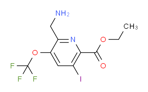 Ethyl 2-(aminomethyl)-5-iodo-3-(trifluoromethoxy)pyridine-6-carboxylate