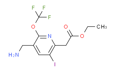 Ethyl 3-(aminomethyl)-5-iodo-2-(trifluoromethoxy)pyridine-6-acetate