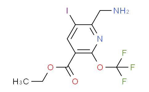 Ethyl 2-(aminomethyl)-3-iodo-6-(trifluoromethoxy)pyridine-5-carboxylate