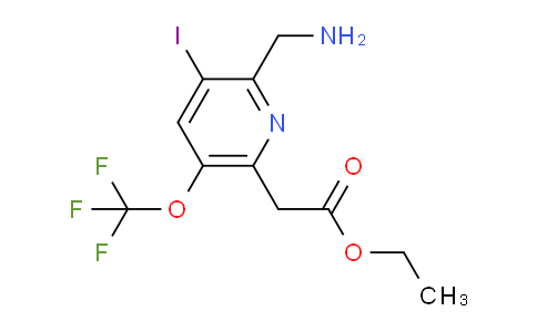Ethyl 2-(aminomethyl)-3-iodo-5-(trifluoromethoxy)pyridine-6-acetate
