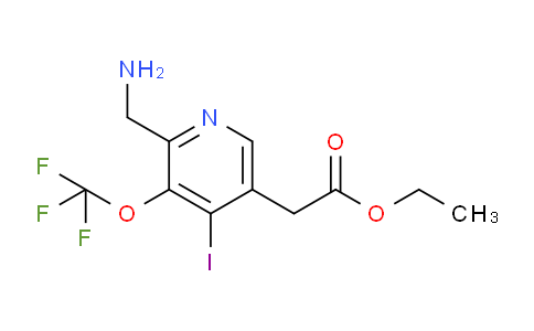 Ethyl 2-(aminomethyl)-4-iodo-3-(trifluoromethoxy)pyridine-5-acetate